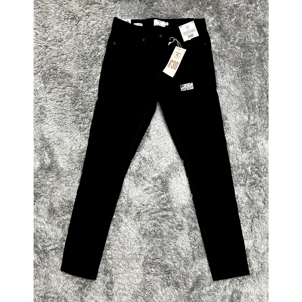 Topman Men's Stretch Skinny Jeans In Black Size W28 L32